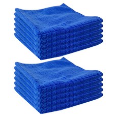 World Clean 高級棋盤格超細纖維抹布 藍色, 10個