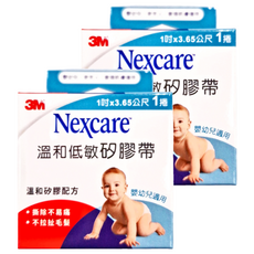 3M 溫和低敏矽膠帶 1吋, 2盒