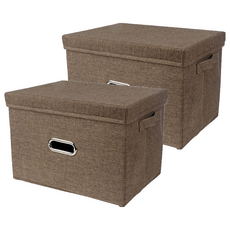 JNC 多功能收納盒, 金棕色, 中(37 x 26.5 x 26.5 cm), 2個