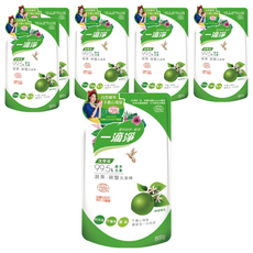 一滴淨 蘆薈多酚食品用洗潔精補充包，植萃成分 溫和不傷手, 800g, 6包