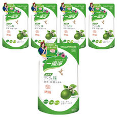 一滴淨 蘆薈多酚食品用洗潔精補充包，植萃成分 溫和不傷手, 800g, 5包