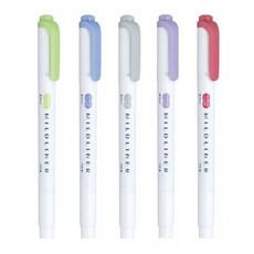 ZEBRA 斑馬牌 MILDLINER 雙頭柔性螢光筆, 冷澀系, 5支