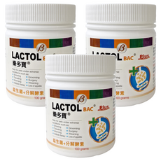 LACTOL BAC 樂多寶 活性腸益粉 含四種優質乳酸菌 100 grams, 腸道健康/乳酸菌, 3罐