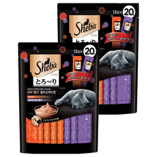 쉬바 멜티 고양이 파우치 짜먹는 간식 참치 10p + 참치와 해산물 10p, 혼합맛(쉬바 멜티/참치), 240g, 2개