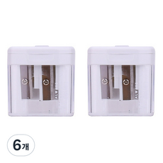 블랙트리 듀얼 휴대용 연필깎이, 화이트, 6개
