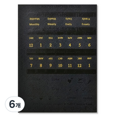 플레픽 올데이 레더 인덱스 스티커 블랙, 1개입, 6개