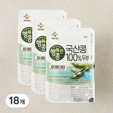 행복한콩 두부 국산콩 100퍼센트 두부 부침용, 180g, 18개