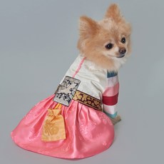 DOG-i 狗狗貓咪女童仙境緞韓服, 胭脂粉紅