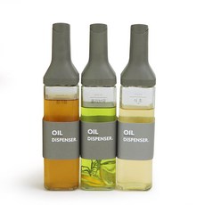 Iwooa 自動開關方形窄身油瓶 灰色, 500ml, 3個