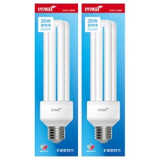 KUMHO Beongaepyo 內置安定器燈泡 25W T4 3U PAI E26, 晝光色, 2個