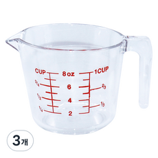 아뻬티 PC 계량컵, 혼합색상, 250ml, 3개