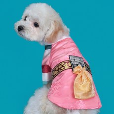 도그아이 강아지 고양이 남아 선경단한복, 연지핑크, 1개