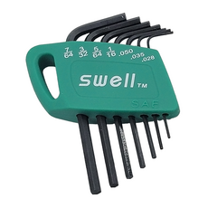 swell 黑迷你六角扳手 011-22AS 0.028~7/64 7支, 1組
