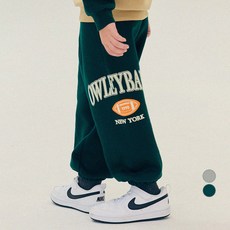 OWLEYBARN 兒童橄欖球刷毛寬版束口褲