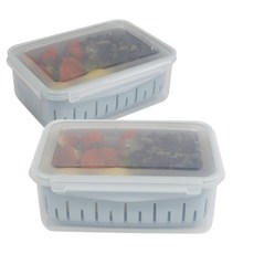 제오닉 야채 채소 과일 보관 물빠짐 채반 밀폐용기, 1세트, 2.7L(2P)