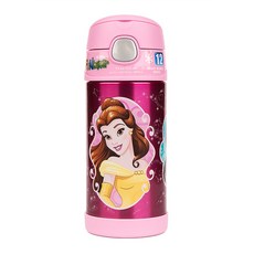 THERMOS 膳魔師 不鏽鋼真空保冷瓶, 迪士尼公主系列, 附贈外袋, F4018PN6, 360cc, 1個