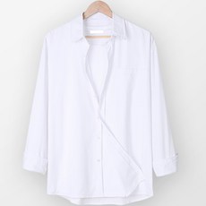 DANGOON 男款防皺基本素色寬鬆版長袖襯衫