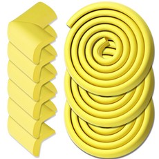 WONDER PAPA 壓花邊條防撞條 3入 + 轉角防撞墊 6入 套組, 黃色, 1套