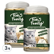 구딘 고양이 톰스패밀리 동결건조 큐브 간식, 닭가슴살, 100g, 3개