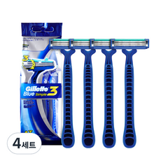 Gillette 吉列 Blue3 威鋒3刮鬍刀, 4件, 4套