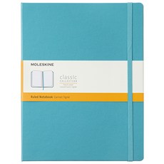 몰스킨 클래식 Ruled 하드 커버 다이어리, 블루리프, 1개