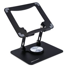 ROTI 360度旋轉 高度角度可調 折疊式筆記型電腦支架 輕巧版, 黑色, 1個