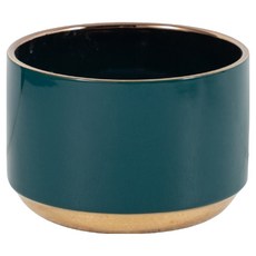 微笑陶瓷花盆, 綠金色, 1個