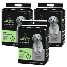 WHISTLE 愛敬純黑狗用便盆墊 40 x 50 公分 50 張, 50入, 3個