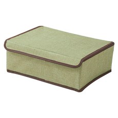 逛逛市集 折疊內衣褲襪分隔收納箱 17格款, 可堆疊 仿棉麻日系風格, 綠色, 1個