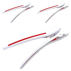 DAKARA 水晶大髮夾 12cm, 白色+紅色, 6個