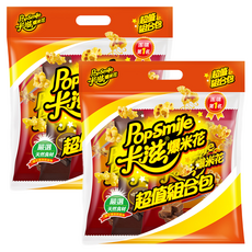 Pop-Smile 卡滋 爆米花組合包 Set 進口非基改玉米 口感酥脆, 巧達起司50g 1包 + 美式焦糖牛奶50g 1包 + 特濃巧克力50g 1包, 2袋