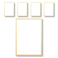 MaDaKkuMi 黏貼式免打孔賣場公佈欄 金色 5入, PVC + 磁鐵