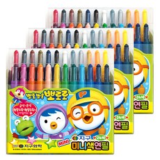 지구화학 뽀로로 미니 색연필, 24색, 3개