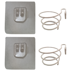 德利生活 無痕掛勾吹風機掛架 白色 浴室收納壁掛架, 2個