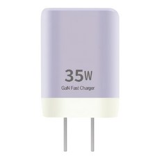 35W PD+QC GaN氮化鎵 極速摺疊充電器 USB-A+Type-C, IC-6, 紫色, 1個