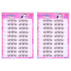 IHara 大容量免膠自然C型假睫毛, 黑色, 2個