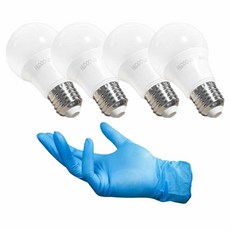 HiPPO SIMPLE E26 LED燈泡 18W 4入 + 丁腈手套套組, 1套, 晝光色