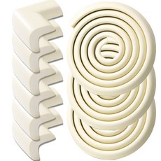 WONDER PAPA 壓花邊條防撞條 3入 + 轉角防撞墊 6入 套組, 米色, 1套