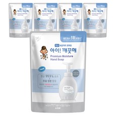 아이깨끗해 프리미엄 모이스처 폼 핸드솝 힐링코튼 리필, 400ml, 5개