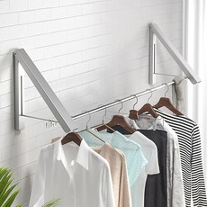 Masyatu 可折疊壁掛式折疊掛架 80cm, 銀色, 1個