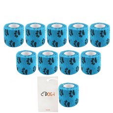 Dog-i 寵物專用自黏繃帶 10入, 藍色