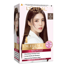 L'OREAL PARiS 巴黎萊雅 優媚霜三重護髮染髮霜 4, 自然棕色, 1個