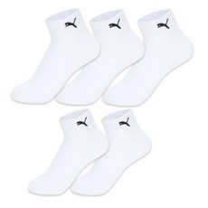 PUMA 雙層氣墊短襪 5雙組, 1套, 白色