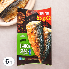 풀무원 1400도 직화 고등어 2개입 (냉장), 130g, 6개