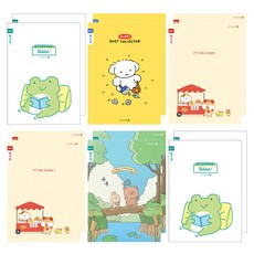 morning glory Chaeum Note 小學3-6年級日記本 窄格 4款 + 2入隨機出貨 A套組, 2套, 青蛙, 灰塵掃除, 鯛魚燒, 森林散步