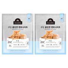 구딘 응고형 클린캣 벤토나이트 고양이 모래, 5L, 2개, 무향