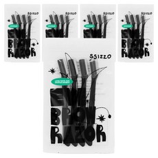 씨조 2중날 눈썹 수정 안전캡 정리칼 4p, 5개, 블랙