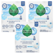 Seventh GENERATION 洗碗機專用洗碗膠囊 檸檬香 20入, 300g, 3盒