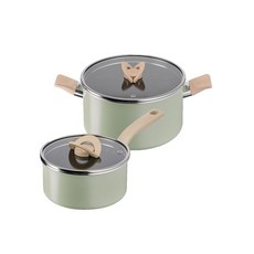 特福 Blossom 電磁爐鍋具2件組, 1套, 雙耳鍋 24cm + 單柄鍋 18cm, 薄荷綠