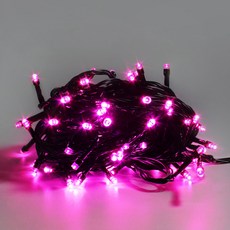 聖誕樹燈泡黑色線 100顆+電源線組, 1組, 粉紅色(串燈泡)